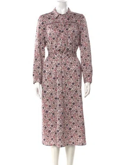 Pre-owned Xirena Floral Print Midi Length Dress In Pink