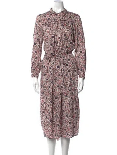 Pre-owned Xirena Floral Print Midi Length Dress In Pink