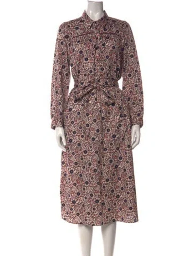 Pre-owned Xirena Floral Print Midi Length Dress In Pink
