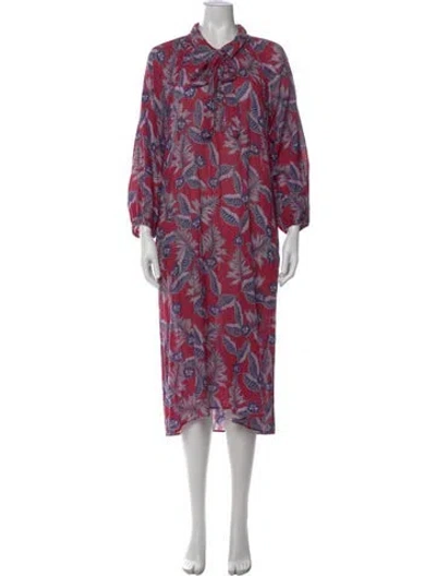 Pre-owned Xirena Floral Print Midi Length Dress In Red