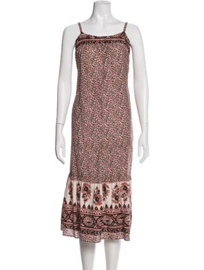 Pre-owned Xirena Floral Print Midi Length Dress In Red