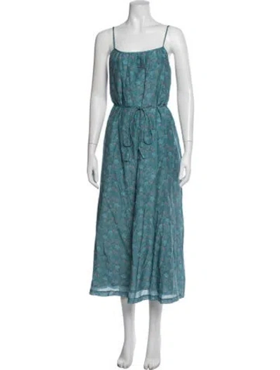 Pre-owned Xirena Floral Print Midi Length Dress W/ Tags In Blue