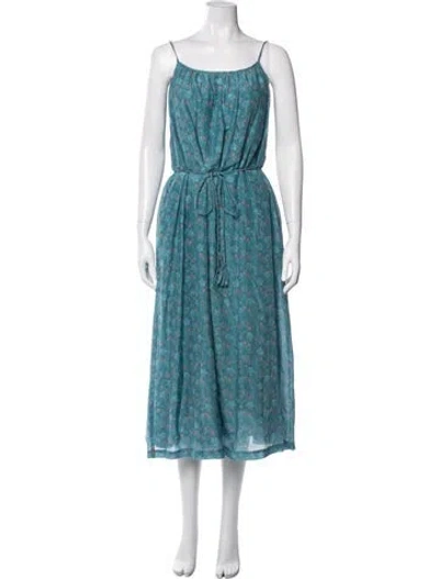 Pre-owned Xirena Floral Print Midi Length Dress W/ Tags In Blue