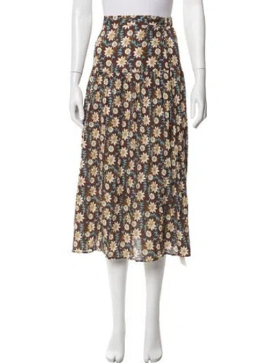 Pre-owned Xirena Floral Print Midi Length Skirt In Multicolor