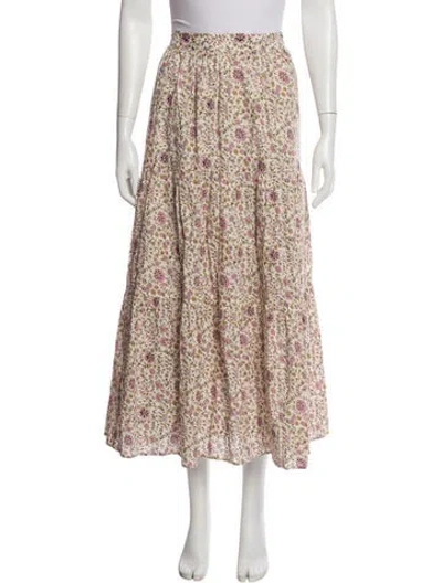 Pre-owned Xirena Floral Print Midi Length Skirt In Neutral