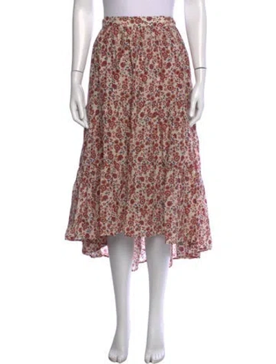 Pre-owned Xirena Floral Print Midi Length Skirt In Neutrals
