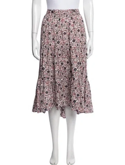 Pre-owned Xirena Floral Print Midi Length Skirt In Pink