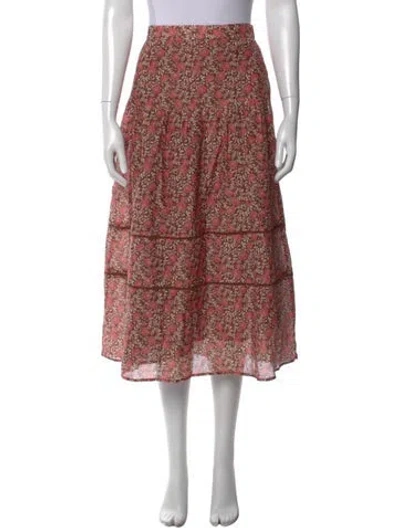 Pre-owned Xirena Floral Print Midi Length Skirt In Pink