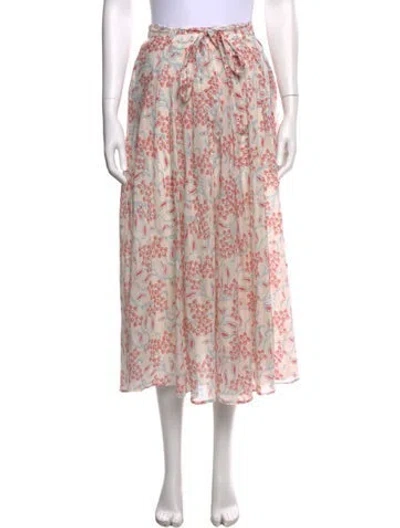 Pre-owned Xirena Floral Print Midi Length Skirt In Pink