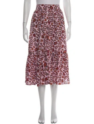 Pre-owned Xirena Floral Print Midi Length Skirt In Pink