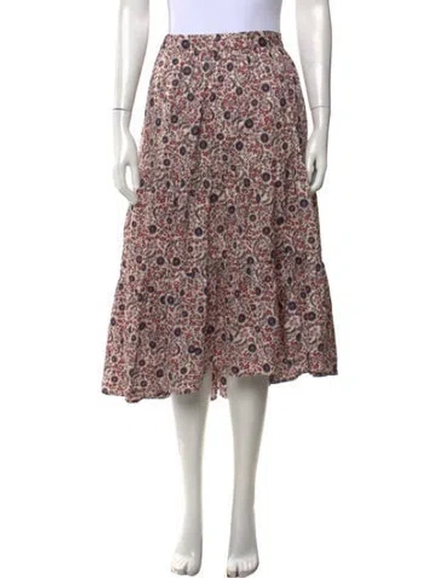 Pre-owned Xirena Floral Print Midi Length Skirt In Pink