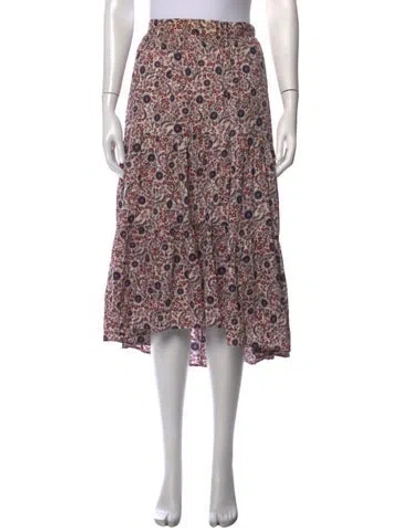 Pre-owned Xirena Floral Print Midi Length Skirt In Pink