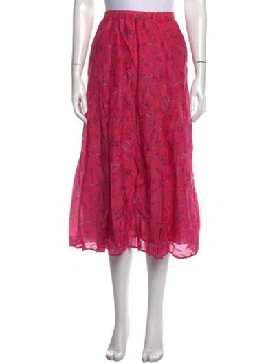 Pre-owned Xirena Floral Print Midi Length Skirt In Pink