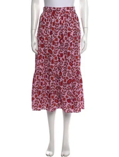Pre-owned Xirena Floral Print Midi Length Skirt In Pink