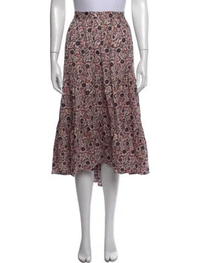 Pre-owned Xirena Floral Print Midi Length Skirt In Pink