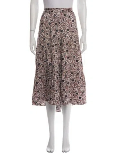 Pre-owned Xirena Floral Print Midi Length Skirt In Pink