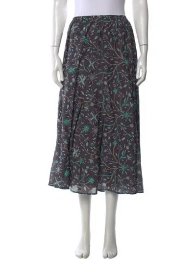 Pre-owned Xirena Floral Print Midi Length Skirt W/ Tags In Multi