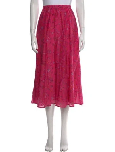Pre-owned Xirena Floral Print Midi Length Skirt W/ Tags In Pink