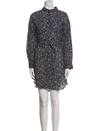Pre-owned Xirena Floral Print Mini Dress In Blue