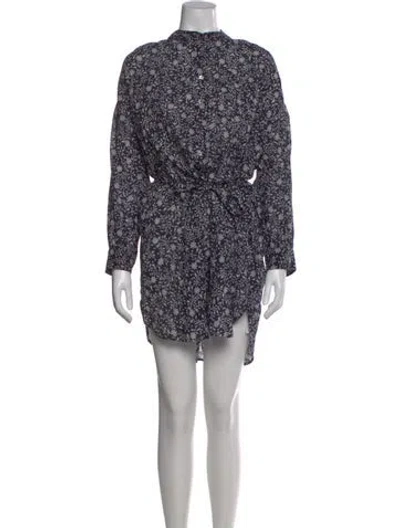Pre-owned Xirena Floral Print Mini Dress In Blue