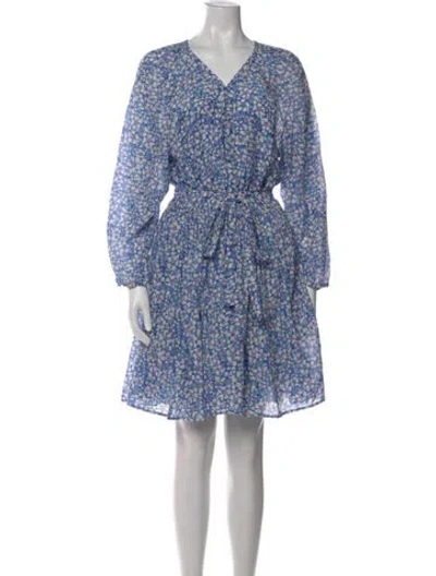 Pre-owned Xirena Floral Print Mini Dress In Blue