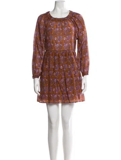 Pre-owned Xirena Floral Print Mini Dress In Brown
