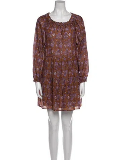 Pre-owned Xirena Floral Print Mini Dress In Brown