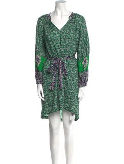 Pre-owned Xirena Floral Print Mini Dress In Green