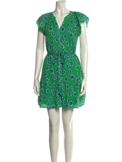 Pre-owned Xirena Floral Print Mini Dress In Green