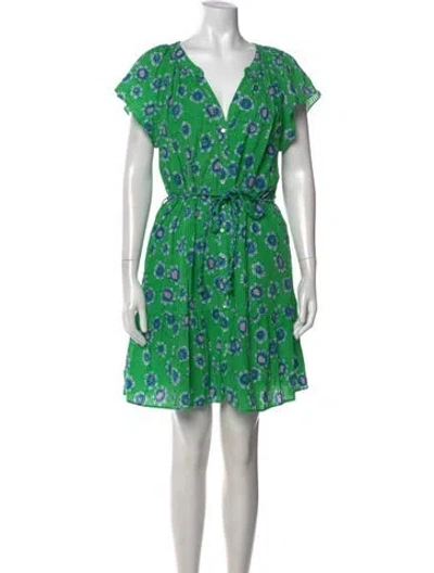 Pre-owned Xirena Floral Print Mini Dress In Green