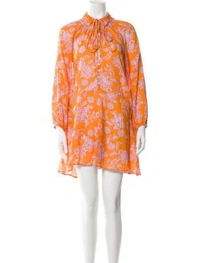 Pre-owned Xirena Floral Print Mini Dress In Orange