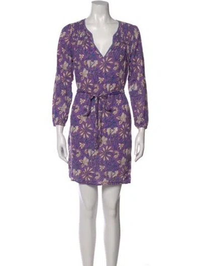Pre-owned Xirena Floral Print Mini Dress In Purple