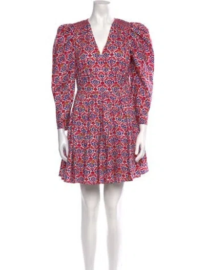 Pre-owned Xirena Floral Print Mini Dress In Purple