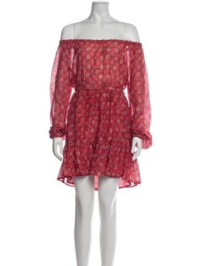 Pre-owned Xirena Floral Print Mini Dress In Red