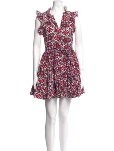 Pre-owned Xirena Floral Print Mini Dress In Red