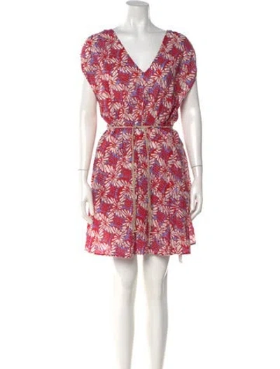 Pre-owned Xirena Floral Print Mini Dress In Red