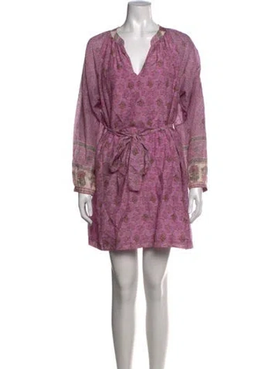 Pre-owned Xirena Floral Print Mini Dress W/ Tags In Purple