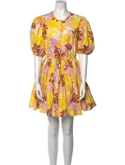 Pre-owned Xirena Floral Print Mini Dress In White