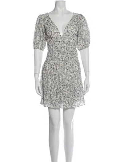 Pre-owned Xirena Floral Print Mini Dress In White
