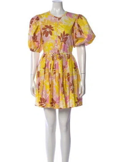 Pre-owned Xirena Floral Print Mini Dress In White