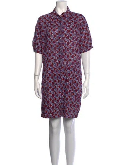 Pre-owned Xirena Floral Print Romper In Blue