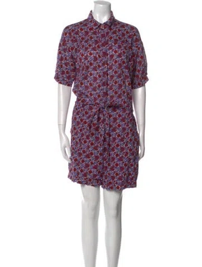 Pre-owned Xirena Floral Print Romper In Purple