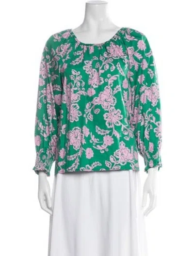 Pre-owned Xirena Floral Print Scoop Neck Blouse In Multi