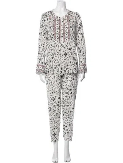 Pre-owned Xirena Floral Print Set In White
