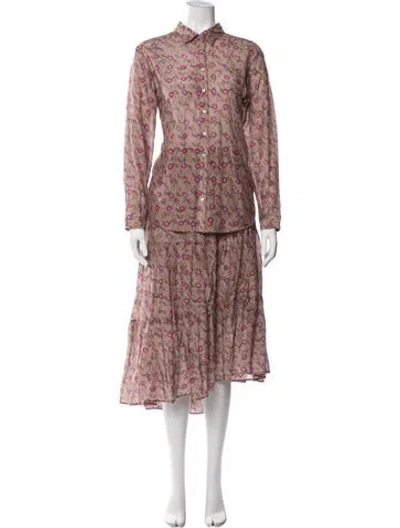 Pre-owned Xirena Floral Print Skirt Set In Brown