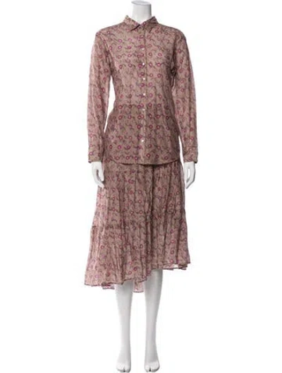 Pre-owned Xirena Floral Print Skirt Set In Brown