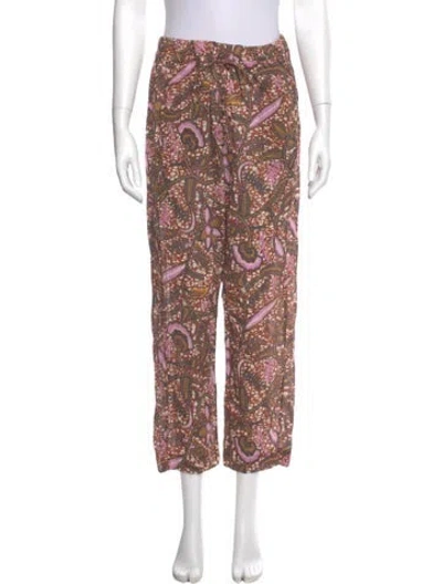 Pre-owned Xirena Floral Print Straight Leg Pants In Neutral