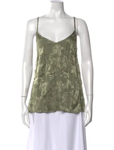 Pre-owned Xirena Floral Print V-neck Top W/ Tags In Blue