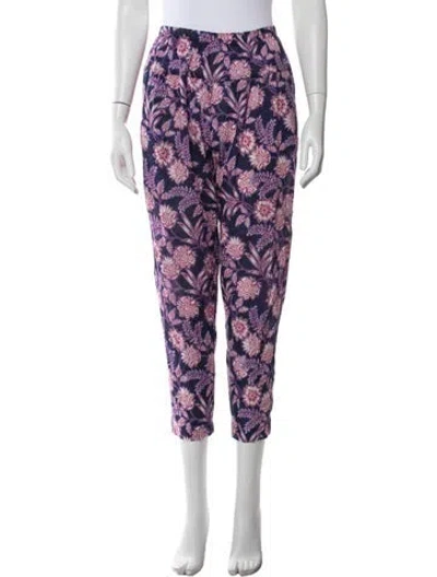 Pre-owned Xirena Floral Print Wide Leg Pants In Blue