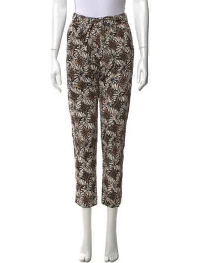 Pre-owned Xirena Floral Print Wide Leg Pants In Brown